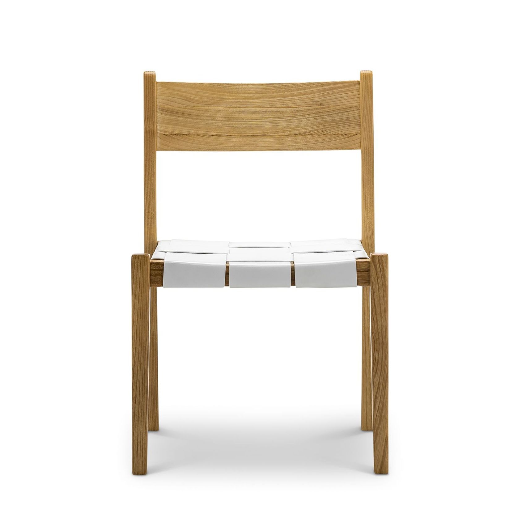 Laine Wide Leather Stackable Dining Chairs | Set of 2 | White gallery detail image