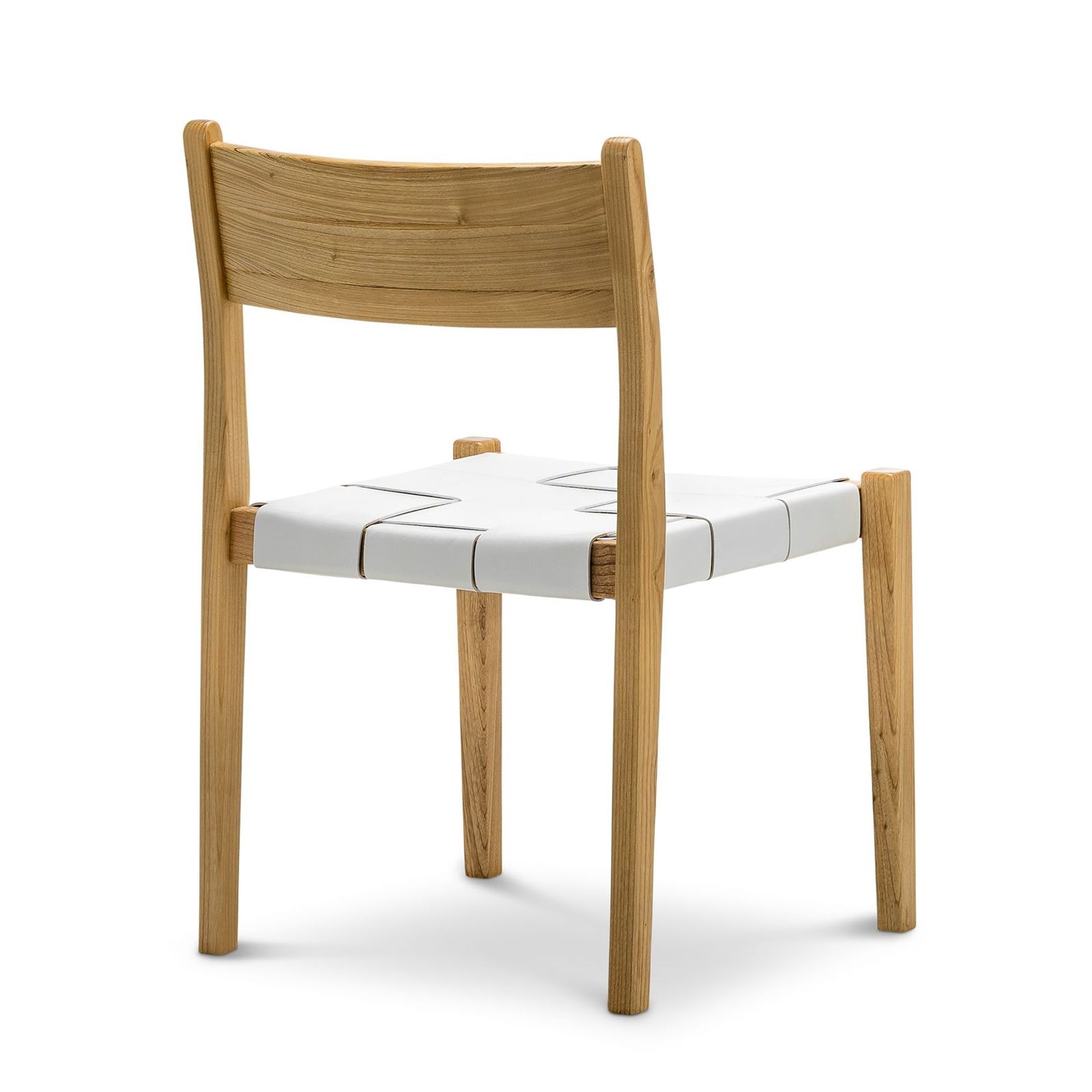 Laine Wide Leather Stackable Dining Chairs | Set of 2 | White gallery detail image