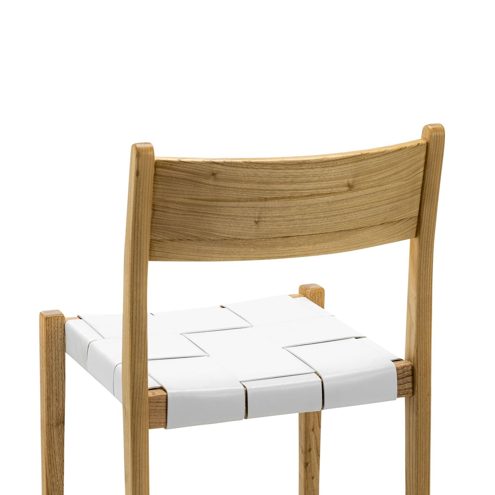 Laine Wide Leather Stackable Dining Chairs | Set of 2 | White gallery detail image