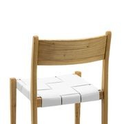 Laine Wide Leather Stackable Dining Chairs | Set of 2 | White gallery detail image