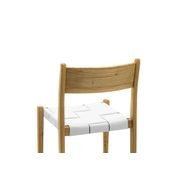 Laine Wide Leather Stackable Dining Chairs | Set of 2 | White gallery detail image