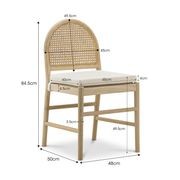 Estelle Rattan Arch Dining Chair | Cream Bouclé | Pair gallery detail image