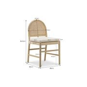 Estelle Rattan Arch Dining Chair | Cream Bouclé | Pair gallery detail image