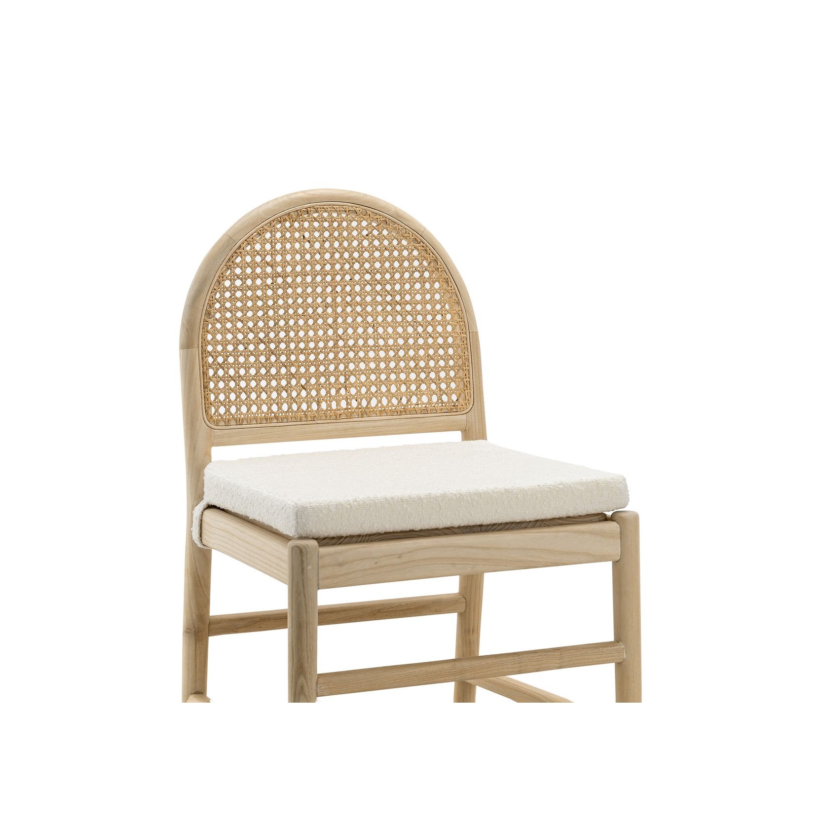 Estelle Rattan Arch Dining Chair | Cream Bouclé | Pair gallery detail image