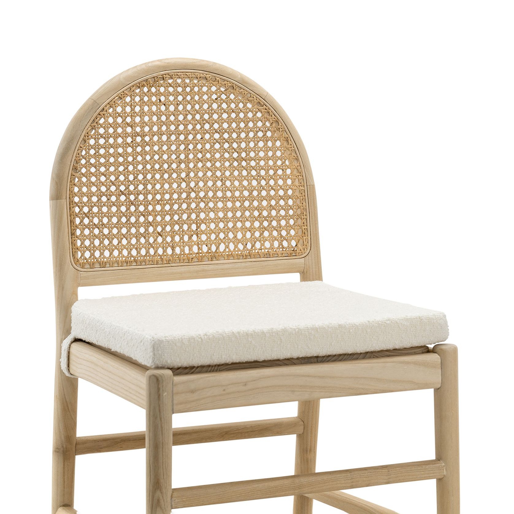Estelle Rattan Arch Dining Chair | Cream Bouclé | Pair gallery detail image