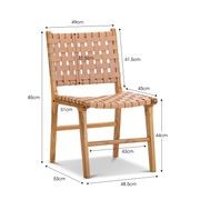 Casey Woven Leather Dining Chair | Set of 2 | Nude Tan gallery detail image