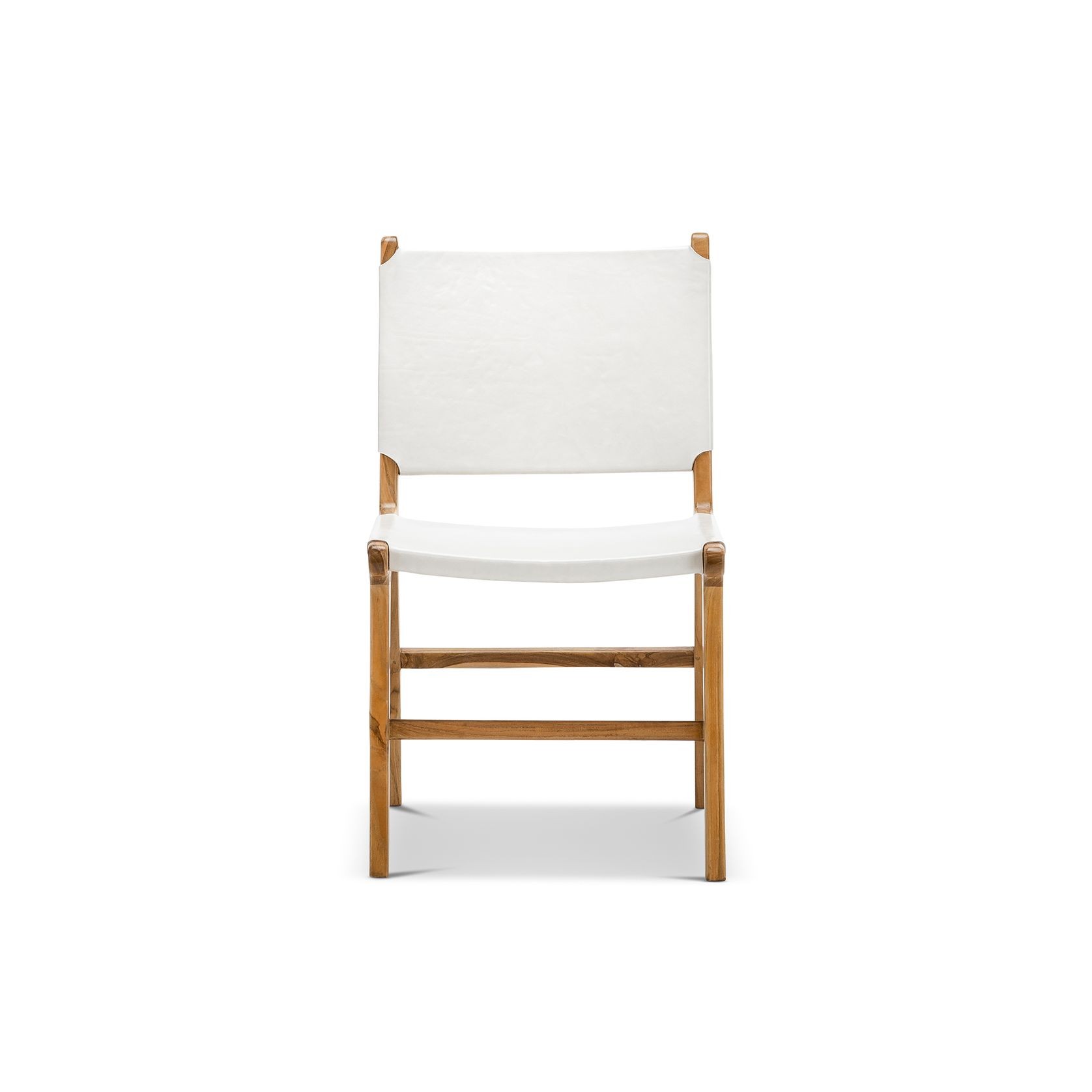 Casey Flat Leather Dining Chair | Set of 2 | White gallery detail image