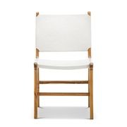 Casey Flat Leather Dining Chair | Set of 2 | White gallery detail image