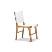 Casey Flat Leather Dining Chair | Set of 2 | White gallery detail image
