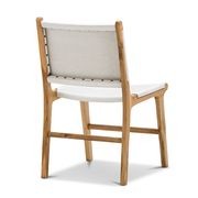 Casey Flat Leather Dining Chair | Set of 2 | White gallery detail image