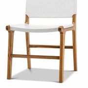 Casey Flat Leather Dining Chair | Set of 2 | White gallery detail image