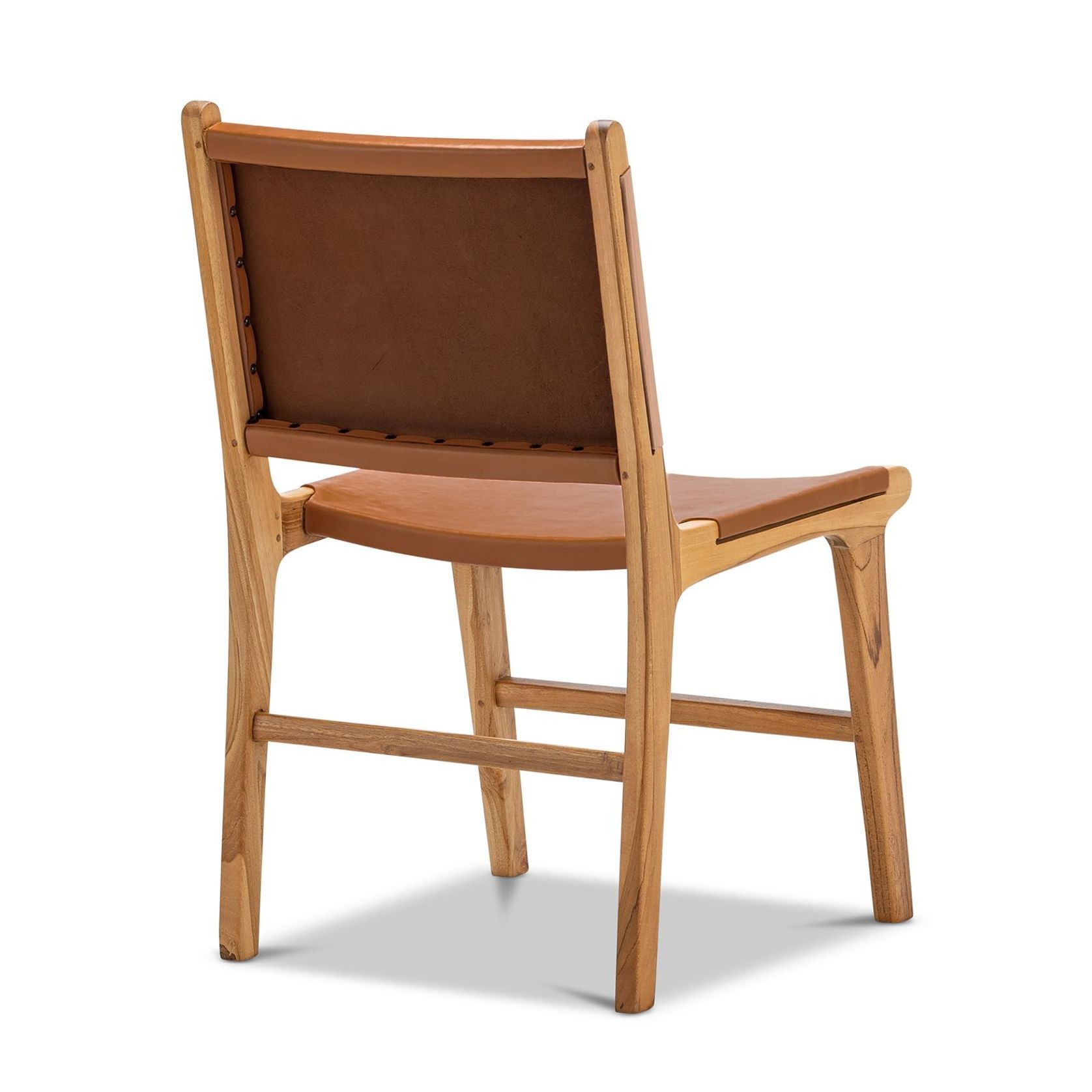 Casey Set of 2 Flat Leather Dining Chair | Coco Tan gallery detail image