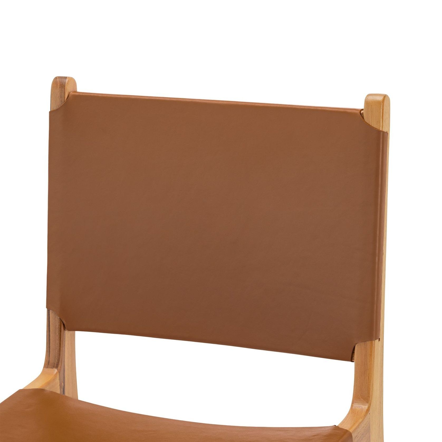 Casey Set of 2 Flat Leather Dining Chair | Coco Tan gallery detail image