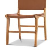 Casey Set of 2 Flat Leather Dining Chair | Coco Tan gallery detail image