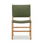 Casey Set of 2 Flat Leather Dining Chair | Olive Green gallery detail image