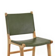 Casey Set of 2 Flat Leather Dining Chair | Olive Green gallery detail image