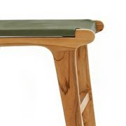 Casey Set of 2 Flat Leather Dining Chair | Olive Green gallery detail image