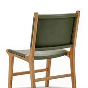 Casey Set of 2 Flat Leather Dining Chair | Olive Green gallery detail image