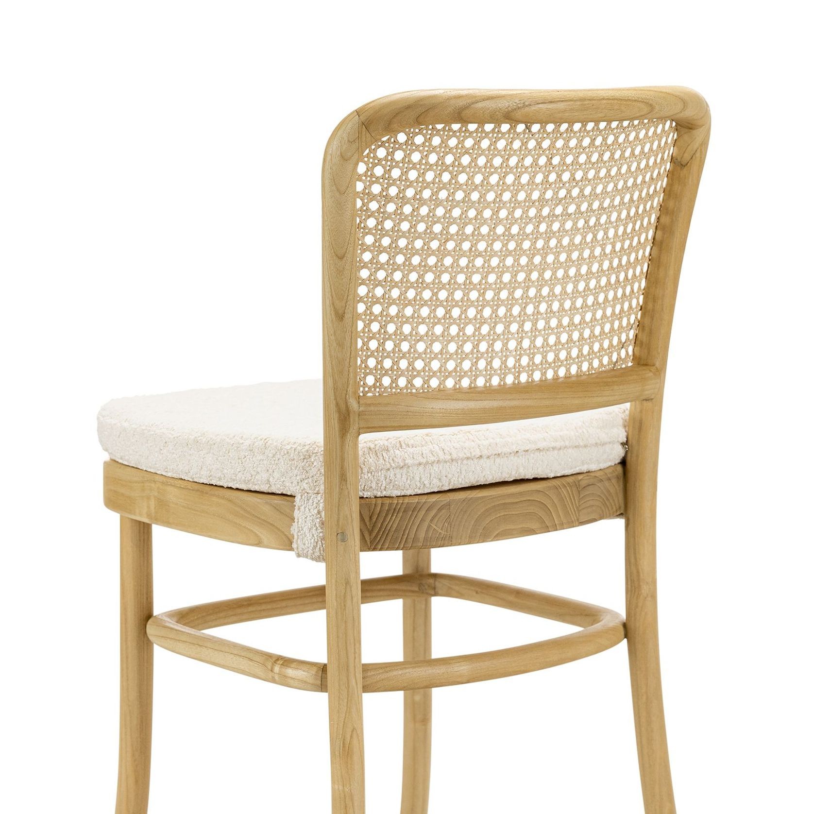 Prague Dining Chair | Cream Boucle & Natural | Set of 2 gallery detail image