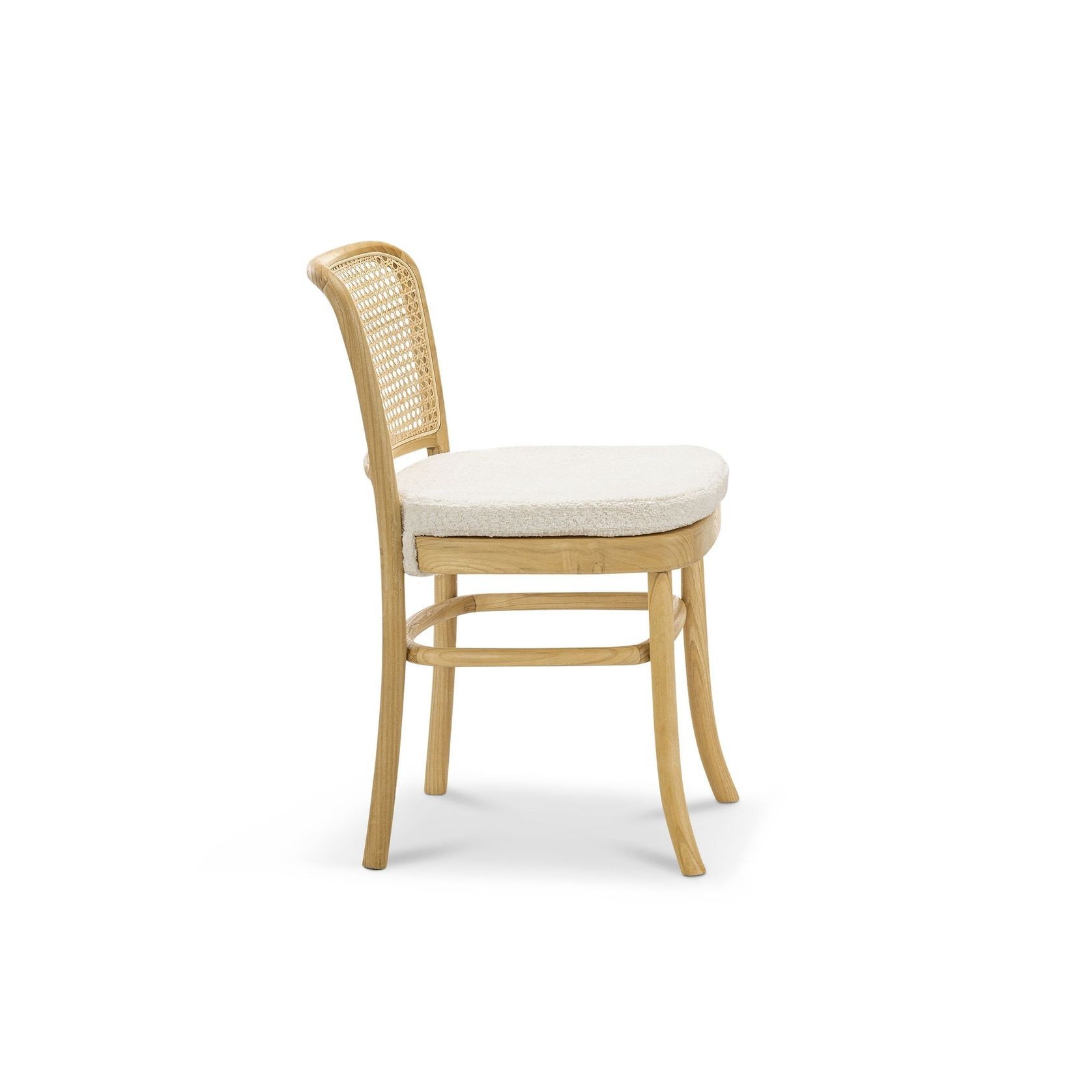 Prague Dining Chair | Cream Boucle & Natural | Set of 2 gallery detail image