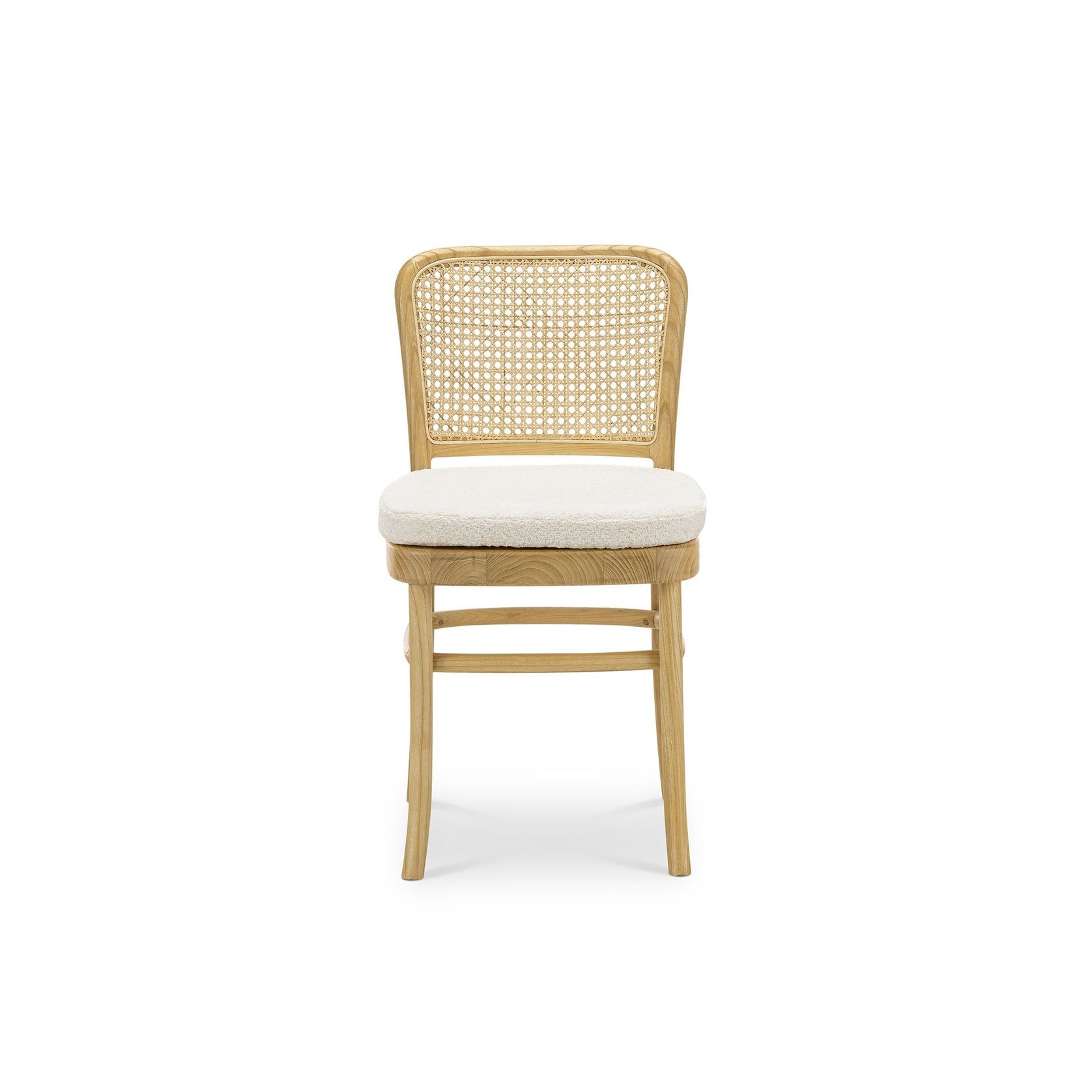 Prague Dining Chair | Cream Boucle & Natural | Set of 2 gallery detail image