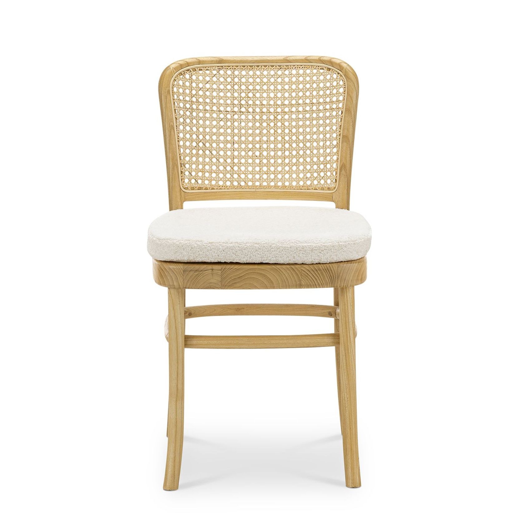Prague Dining Chair | Cream Boucle & Natural | Set of 2 gallery detail image