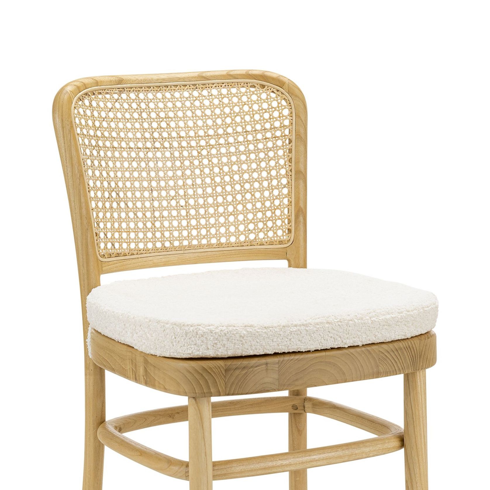 Prague Dining Chair | Cream Boucle & Natural | Set of 2 gallery detail image