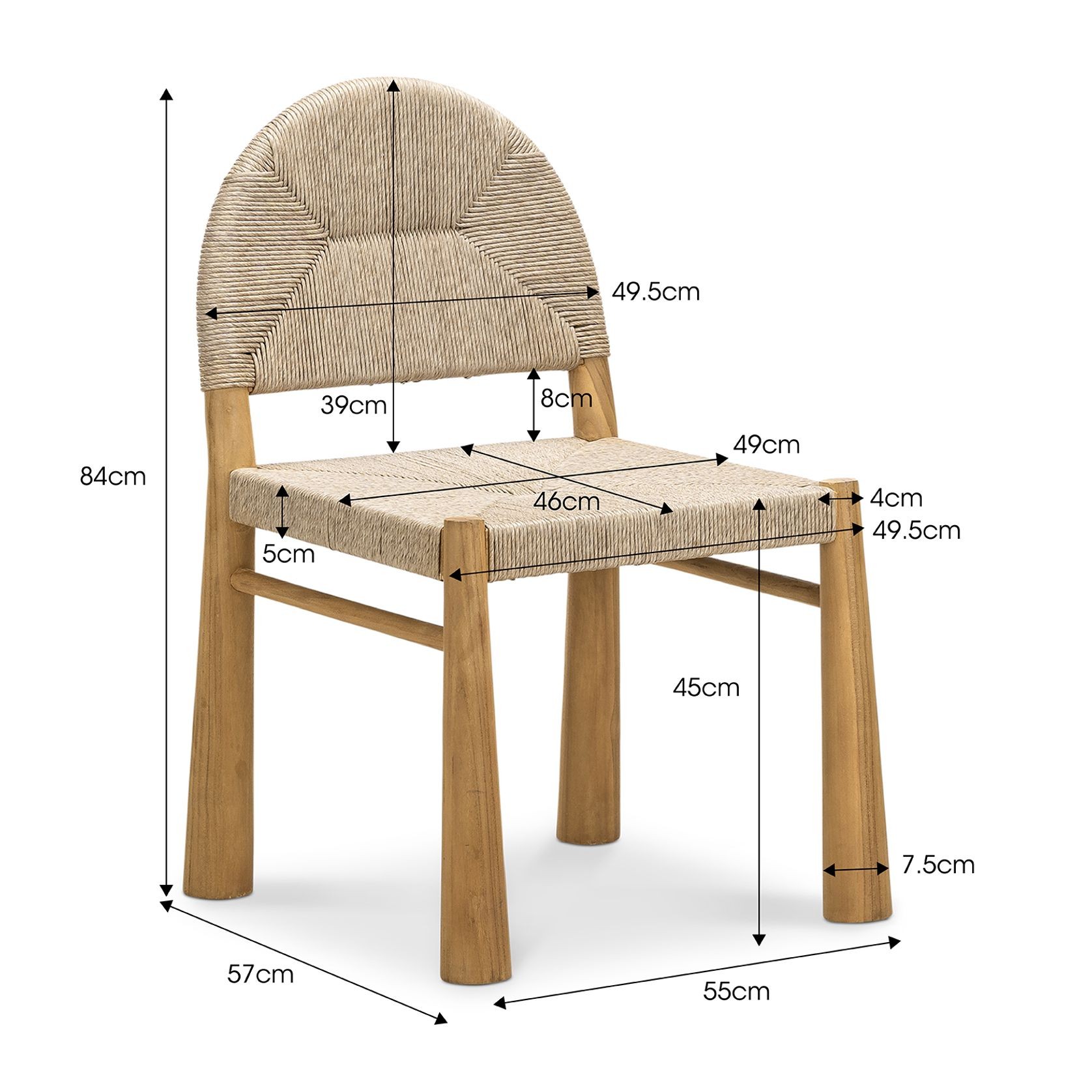 Caliste Woven Rope Arch Dining Chair | Indoor & Outdoor gallery detail image