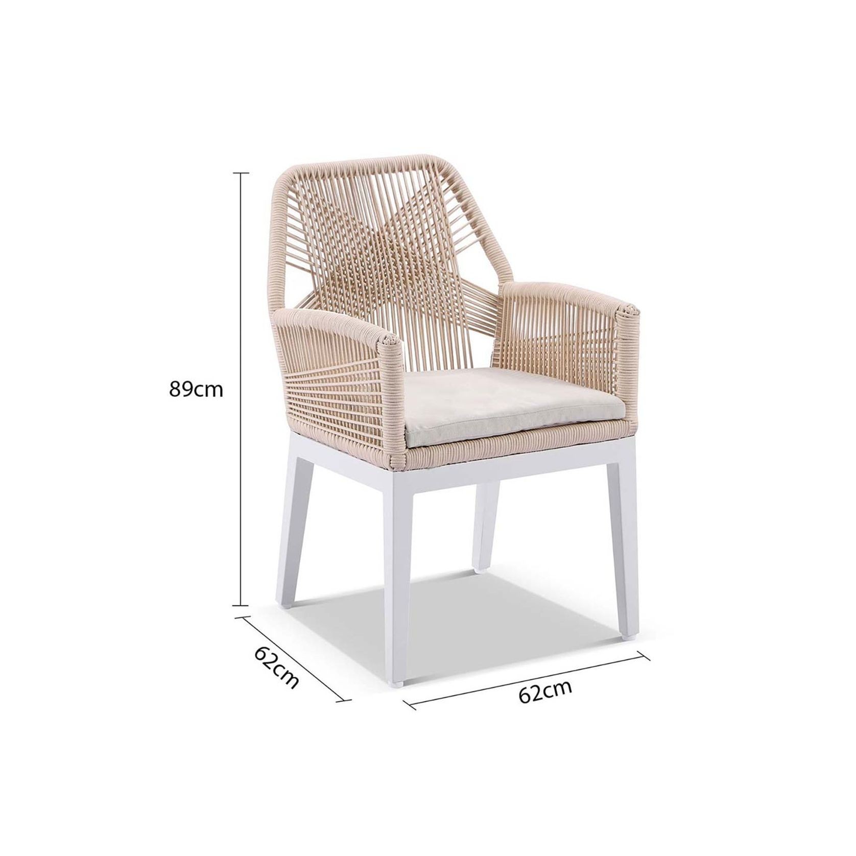 Hugo Outdoor Aluminium and Rope Dining Chair gallery detail image