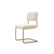 Myah Cantilever Dining Chair | Cream Bouclé & Gold gallery detail image