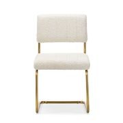 Myah Cantilever Dining Chair | Cream Bouclé & Gold gallery detail image