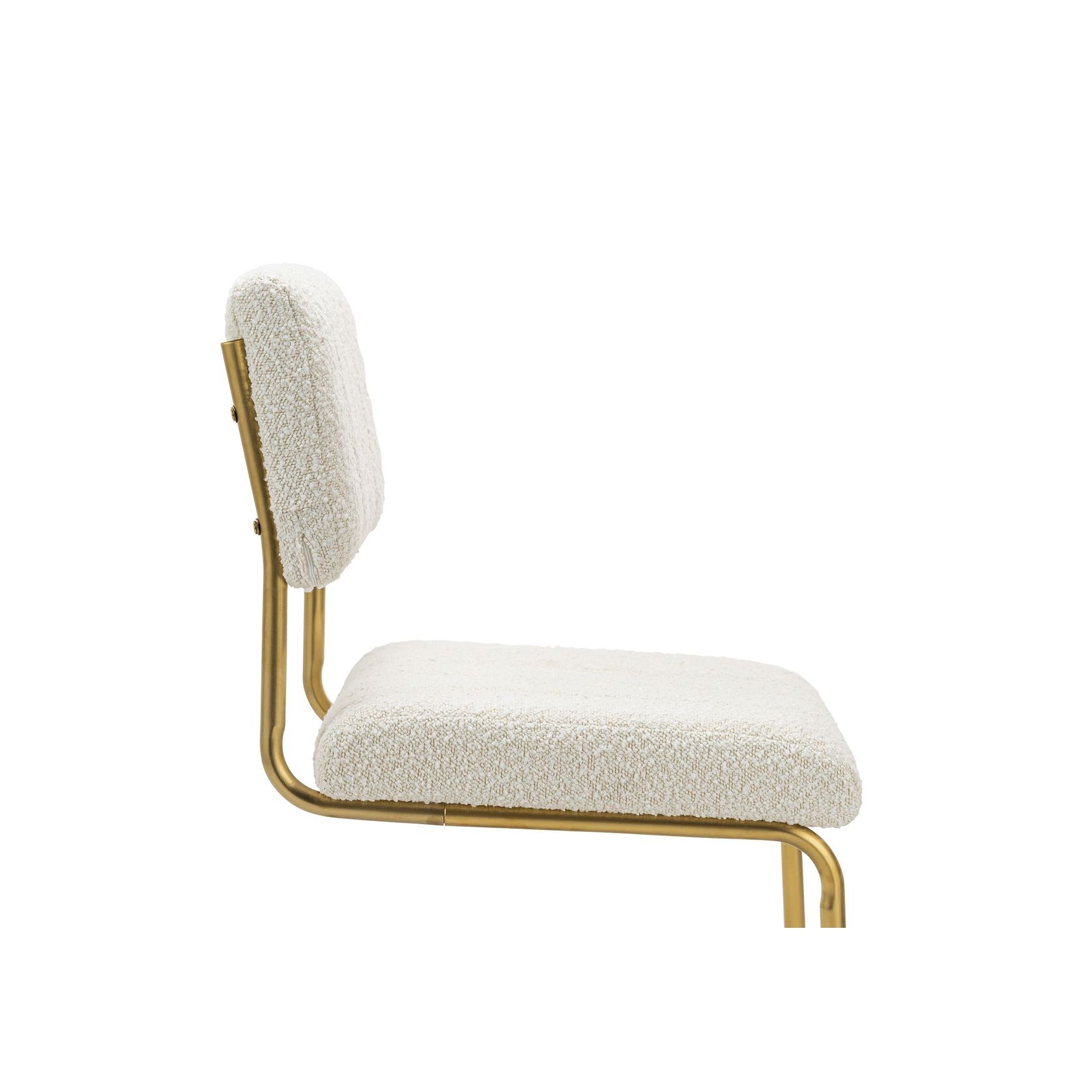 Myah Cantilever Dining Chair | Cream Bouclé & Gold gallery detail image