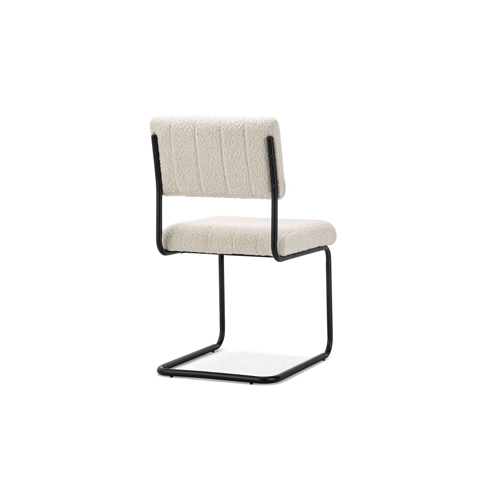 Myah Cantilever Dining Chair | Cream Bouclé & Black gallery detail image