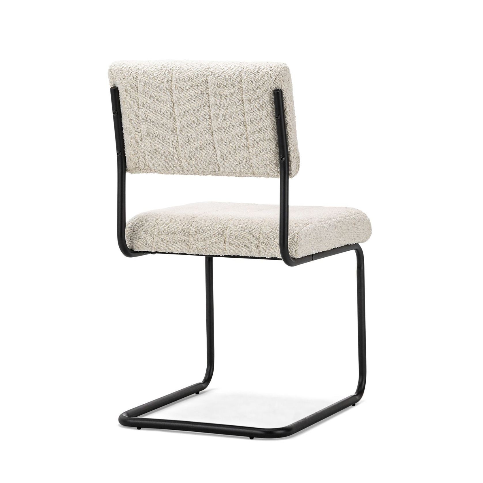 Myah Cantilever Dining Chair | Cream Bouclé & Black gallery detail image