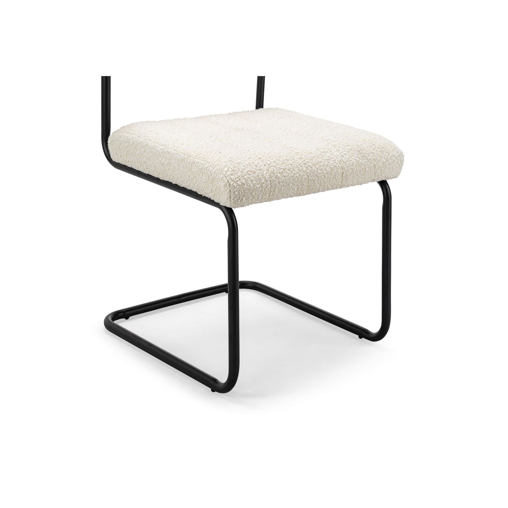 Myah Cantilever Dining Chair | Cream Bouclé & Black gallery detail image