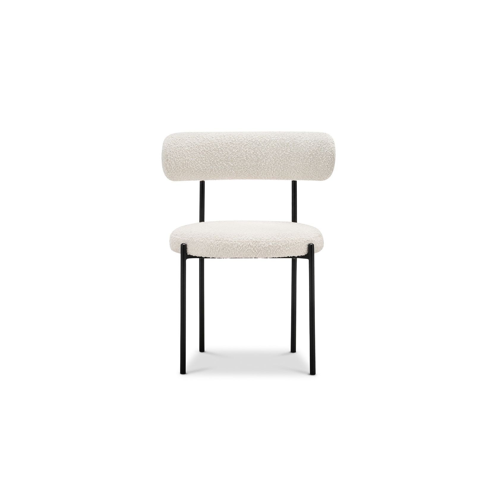 Ines Bouclé Dining Chair | Set of 2 | Cream & Black gallery detail image