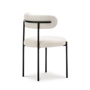 Ines Bouclé Dining Chair | Set of 2 | Cream & Black gallery detail image