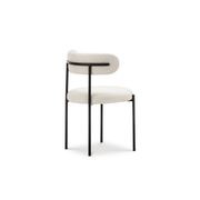 Ines Bouclé Dining Chair | Set of 2 | Cream & Black gallery detail image