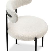 Ines Bouclé Dining Chair | Set of 2 | Cream & Black gallery detail image