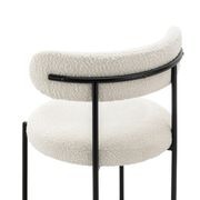 Ines Bouclé Dining Chair | Set of 2 | Cream & Black gallery detail image