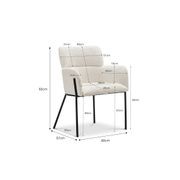 Kalia Bouclé Dining Chair | Cream & Black gallery detail image