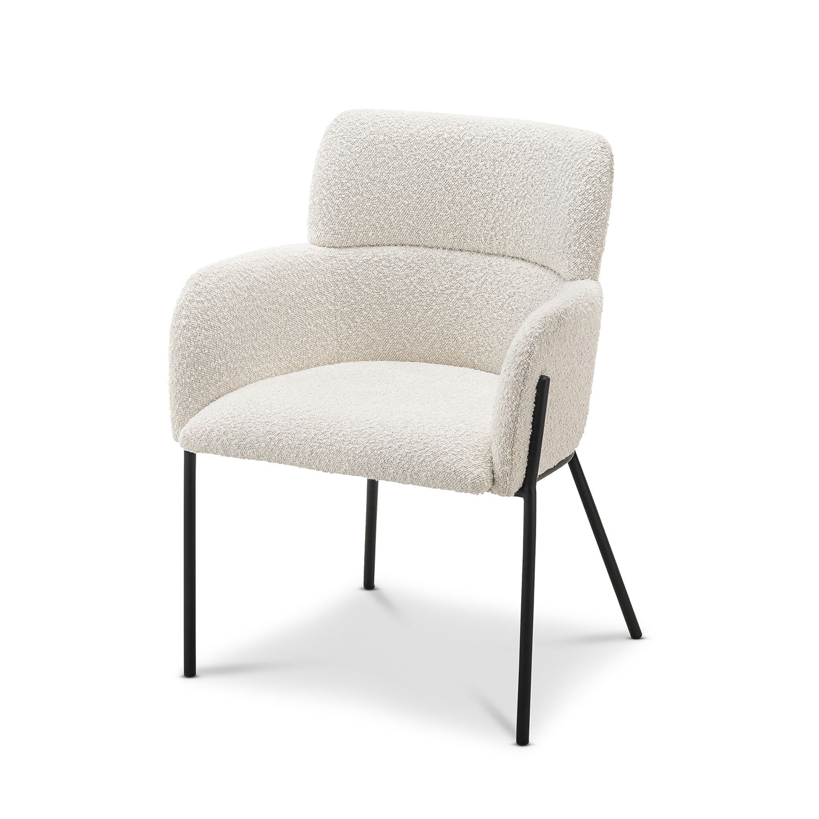 Kalia Bouclé Dining Chair | Cream & Black gallery detail image