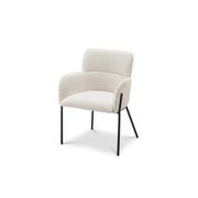 Kalia Bouclé Dining Chair | Cream & Black gallery detail image