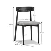 Finn Oak Dining Chairs | Set of 2 | Black & Grey gallery detail image