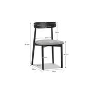 Finn Oak Dining Chairs | Set of 2 | Black & Grey gallery detail image