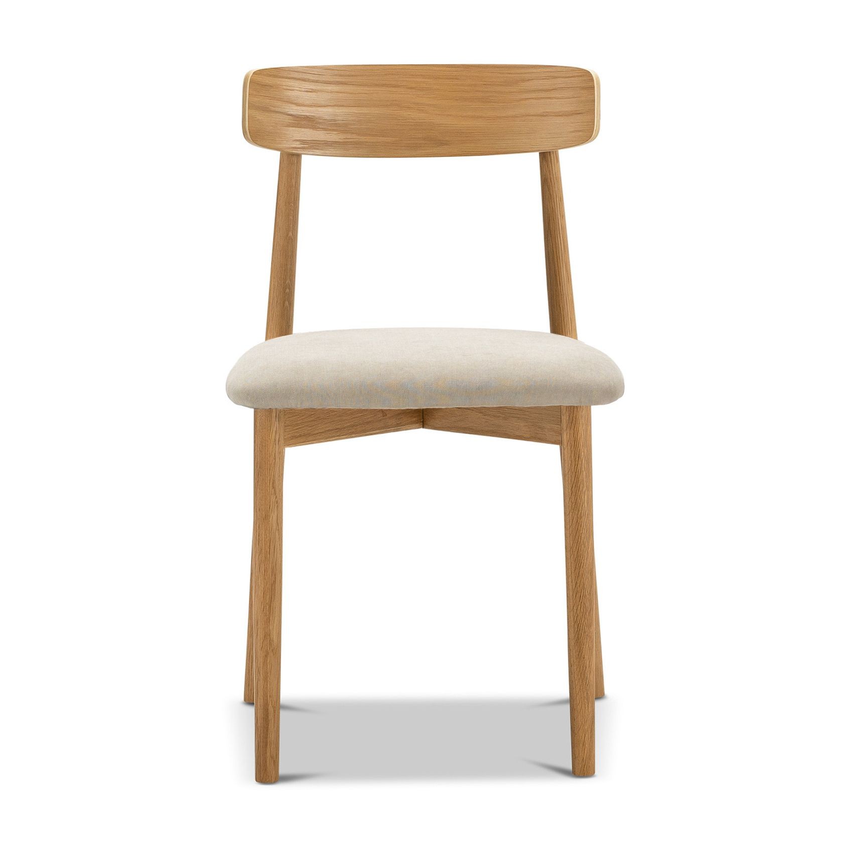 Finn Oak Dining Chairs | Set of 2 | Natural & Beige gallery detail image