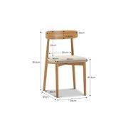 Finn Oak Dining Chairs | Set of 2 | Natural & Beige gallery detail image