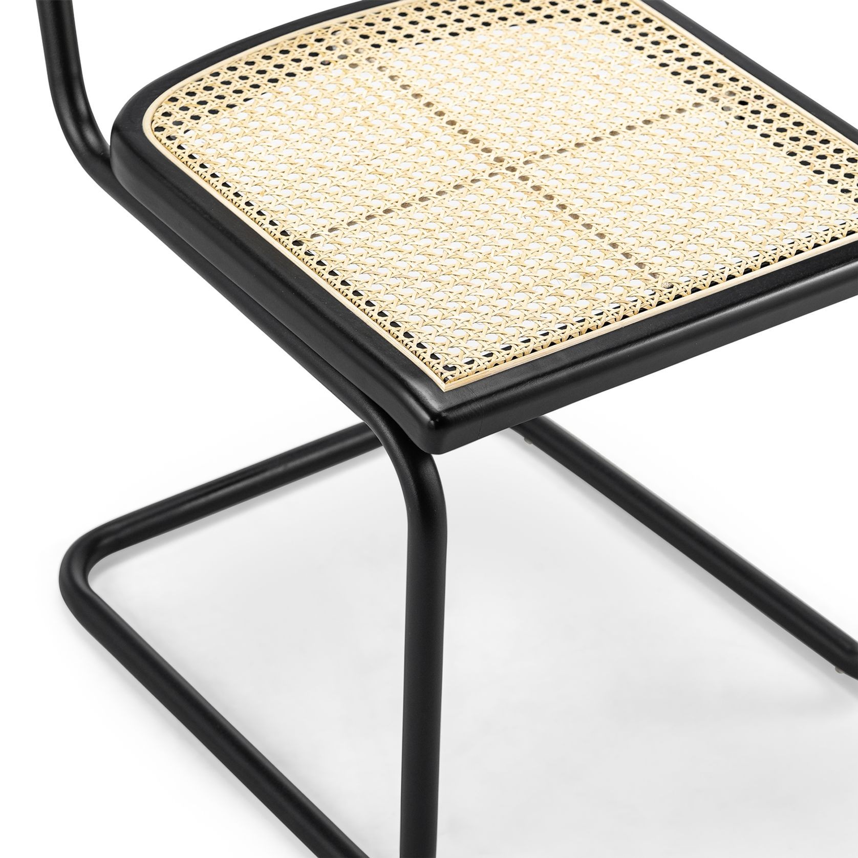 Blaire Rattan Cantilever Dining Chair | Set of 2 | Natural & Black gallery detail image