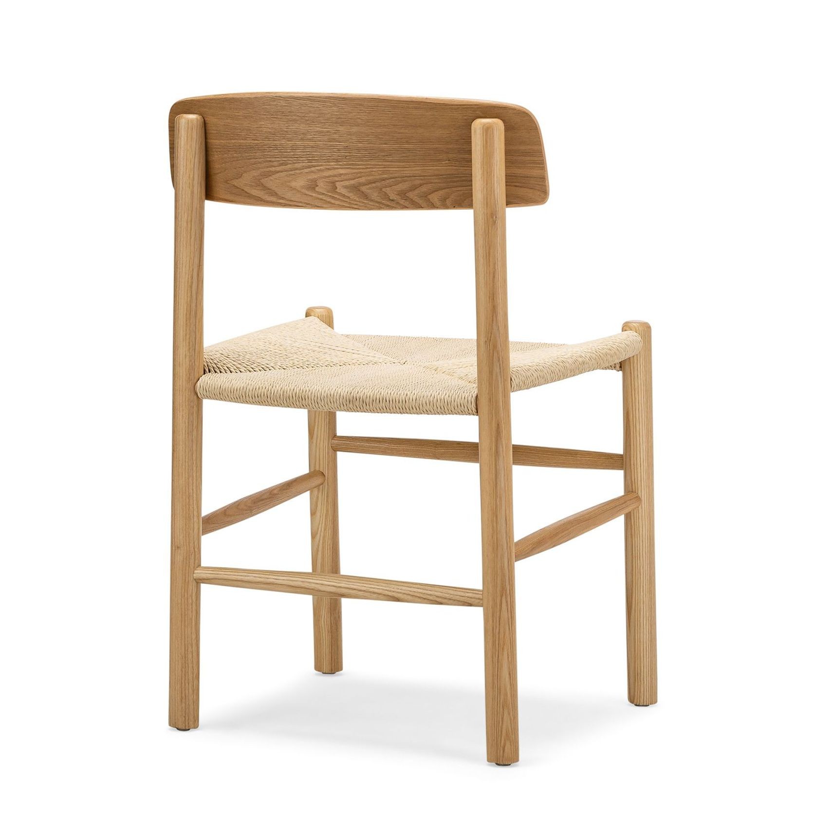 Isak Solid Ashwood Woven Cord Dining Chair | Set of 2 | Natural gallery detail image