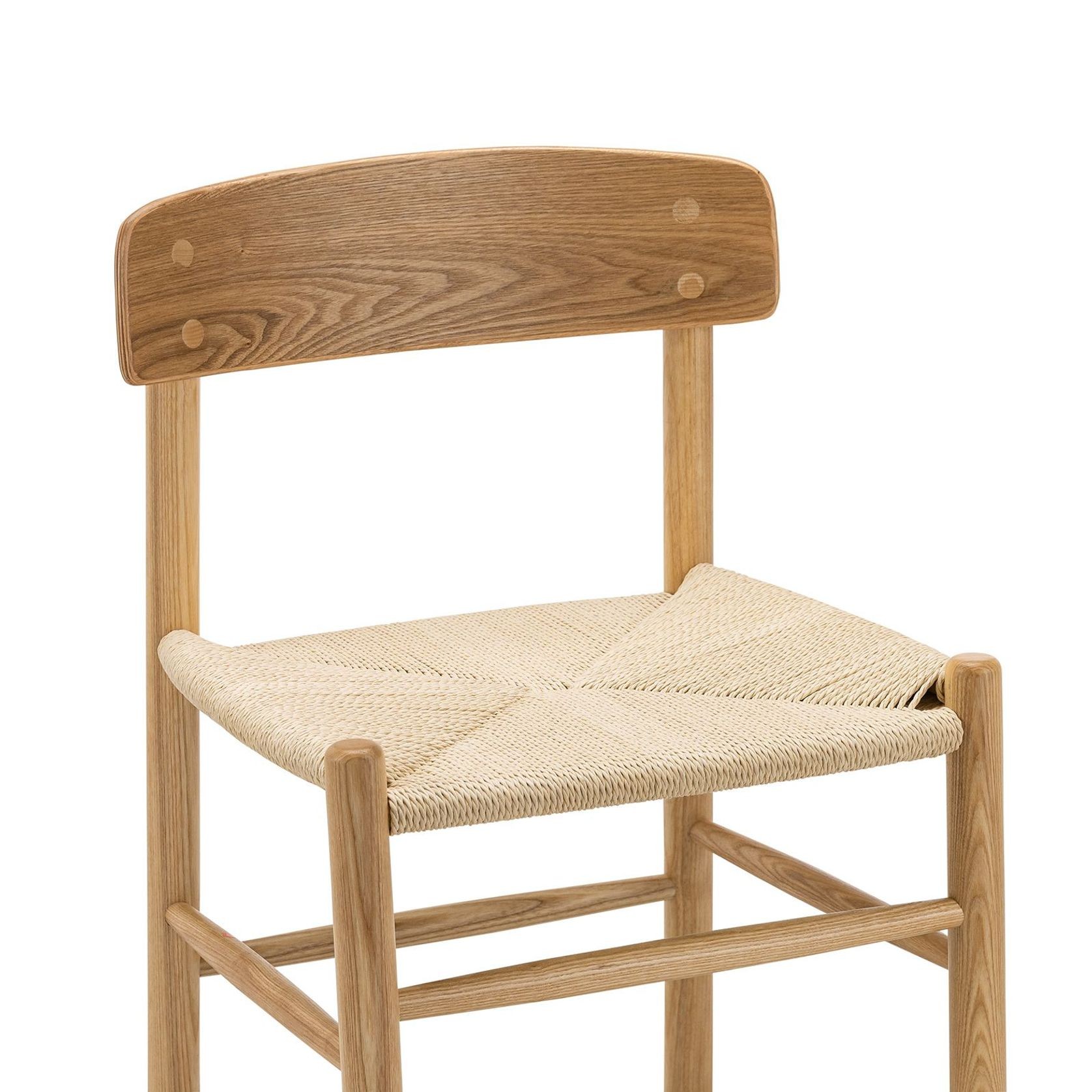 Isak Solid Ashwood Woven Cord Dining Chair | Set of 2 | Natural gallery detail image